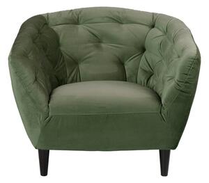 Zelena baršunasta fotelja Actona Ria