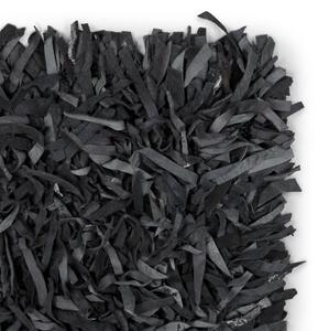 VidaXL Čupavi tepih od prave kože 80x160 cm sivi