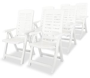 VidaXL Podesive vrtne stolice 6 kom plastične bijele