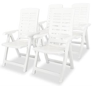 VidaXL Podesive vrtne stolice 4 kom plastične bijele