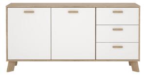 Bijela/u prirodnoj boji komoda u dekoru hrasta 147x73x39 cm Ikast – Tvilum