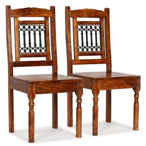 VidaXL Blagovaonske stolice od masivnog drva s obradom od šišama 2 kom klasične