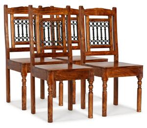 VidaXL Blagovaonske stolice od masivnog drva s obradom od šišama 4 kom klasične