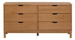 Niska komoda od masivnog bora u prirodnoj boji 150x75 cm Post – Støraa