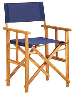 VidaXL Redateljska stolica od masivnog bagremovog drva plava