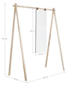 Stalak-vješalica od borovine s ogledalom Karup Design Hongi Natural