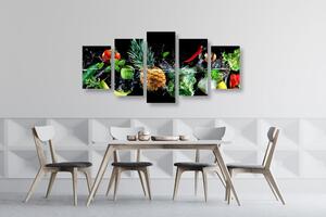 5-dijelna slika organsko voće i povrće