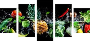 5-dijelna slika organsko voće i povrće