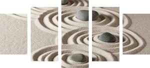5-dijelna slika Zen kamenje u pješčanim krugovima