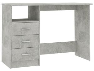 VidaXL Radni stol s ladicama siva boja betona 110 x 50 x 76 cm iverica