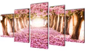 VidaXL Zidne Slike na Platnu s Printom Trešnjinog Cvijeta 200 x 100 cm