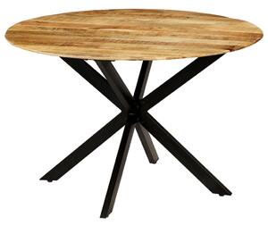 VidaXL Blagovaonski stol od masivnog grubo obrađenog drva manga i čelika 120 x 77 cm