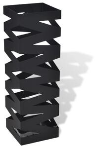 VidaXL Crni četvrtasti stalak za kišobrane i štapove 48,5 cm