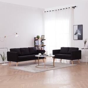 VidaXL 2-dijelni set sofa od tkanine crni