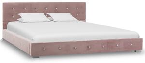 VidaXL Krevet s memorijskim madracem ružičasti baršunasti 140 x 200 cm