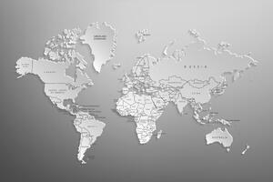 Slika crno-bijeli zemljovid svijeta u originalnom dizajnu