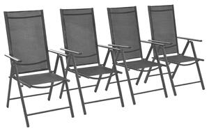 VidaXL Vrtne sklopive stolice 4 kom aluminijum i tekstilen crne