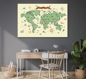 Slika na plutu originalni zemljovid svijeta