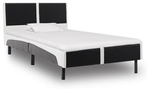 VidaXL Okvir za krevet od umjetne kože crno-bijeli 90 x 200 cm