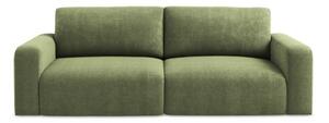 Zelena sklopiva/s prostorom za odlaganje sofa od šenila 252 cm Kona – Makamii