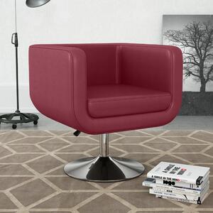 VidaXL Okretna fotelja od umjetne kože crvena boja vina