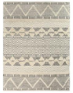 VidaXL Ručno tkani tepih od vune 80 x 150 cm bijeli/sivi/crni/smeđi