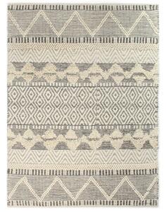 VidaXL Ručno tkani tepih od vune 160 x 230 cm bijeli/sivi/crni/smeđi