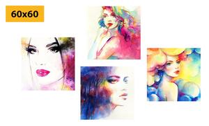 Set slika elegancija žene u boji