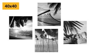 Set slika more - mrtva priroda u crno-bijelom dizajnu