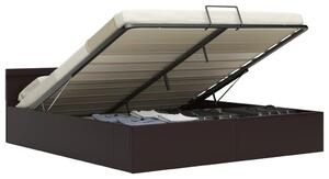VidaXL Hidraulični okvir za krevet od umjetne kože LED sivi 160x200 cm