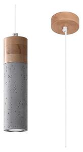 Sollux SL.0965 - Luster na sajli ZANE 1xGU10/40W/230V beton/drvo