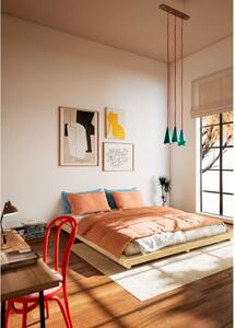 Bračni krevet od masivnog bora s podnicom 140x200 cm u prirodnoj boji Dock – Karup Design