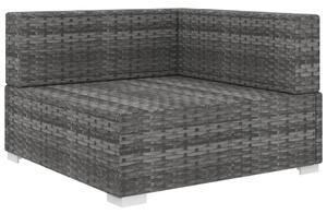 VidaXL Modularna kutna fotelja s jastucima 1 kom od poliratana siva