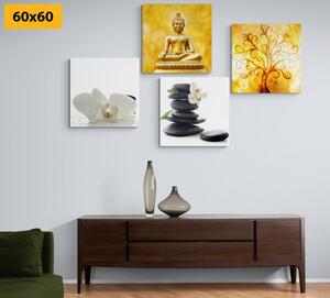 Set slika Feng Shui u bijelo-žutom dizajnu