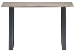 VidaXL Konzolni stol od bagremovog drva i željeza sivi 115x35x76 cm