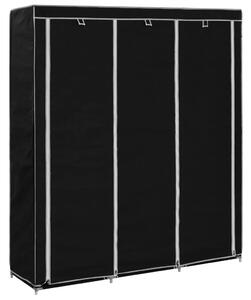 VidaXL 282453 Wardrobe with Compartments and Rods Black 150x45x175 cm Fabric