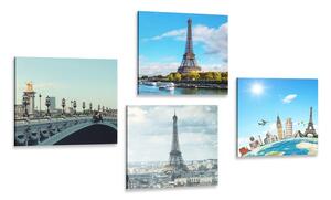 Set slika pogled na Eiffelov toranj u Parizu