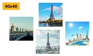 Set slika pogled na Eiffelov toranj u Parizu