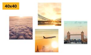 Set slika London s izlaskom sunca