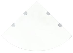 VidaXL Kutna polica s kromiranim nosačima staklena prozirna 45 x 45 cm
