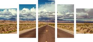 5-dijelna slika cesta u pustinji