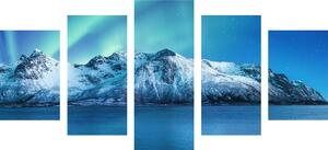 5-dijelna slika arktička polarna svjetlost