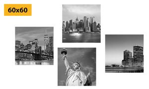 Set slika New York u crno-bijelom dizajnu