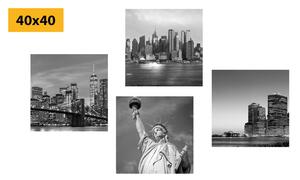Set slika New York u crno-bijelom dizajnu