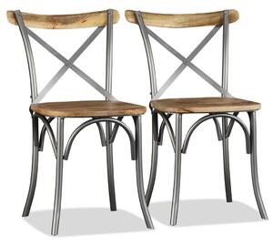 VidaXL Blagovaonske stolice 6 kom od masivnog drva manga i čelika