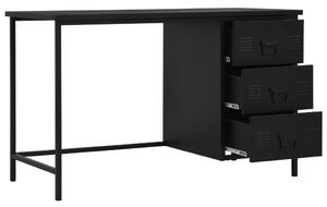 VidaXL Radni stol s ladicama industrijski crni 120 x 55 x 75 cm čelični
