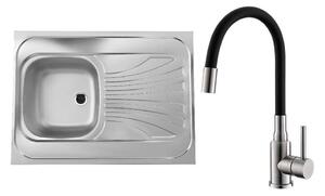 ALVEUS SETA24019 -Kuhinjski sudoper CLASSIC+miješalica za sudoper MINTAS 34 cm čelik/crna