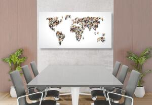 Slika na plutu zemljovid svijeta koji se sastoji od ljudi