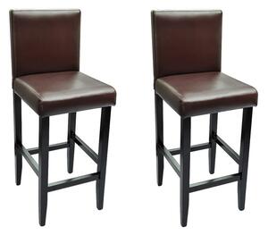 VidaXL Barski stolci od umjetne kože 2 kom tamnosmeđi