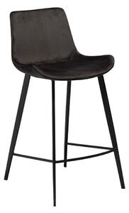 Crna barska stolica DAN - FORM Denmark Hype Velvet, visina 91 cm